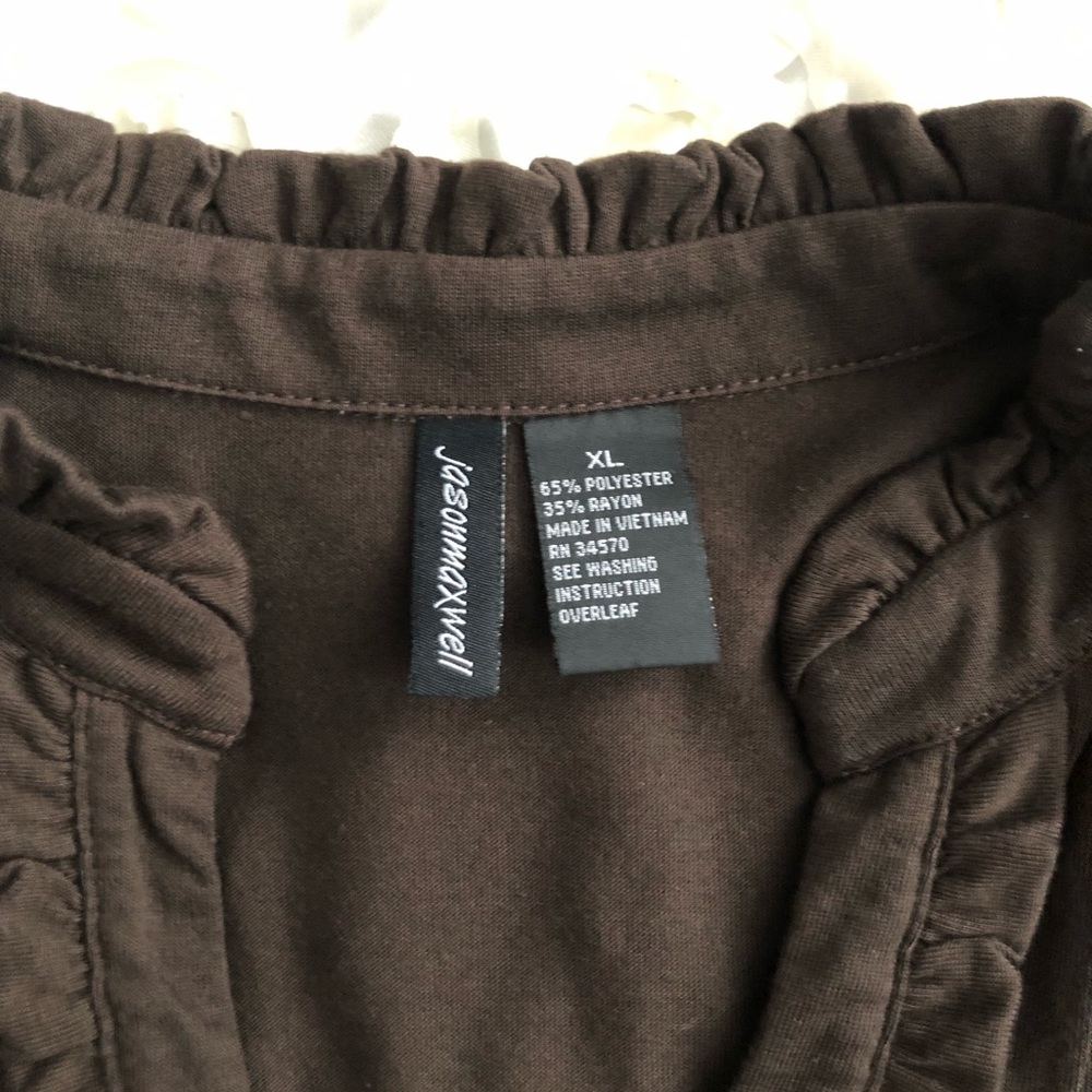 Brown short sleeve top - Picture 3 of 4